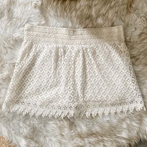 Cream Lace Crochet Overlay Skirt/Shorts